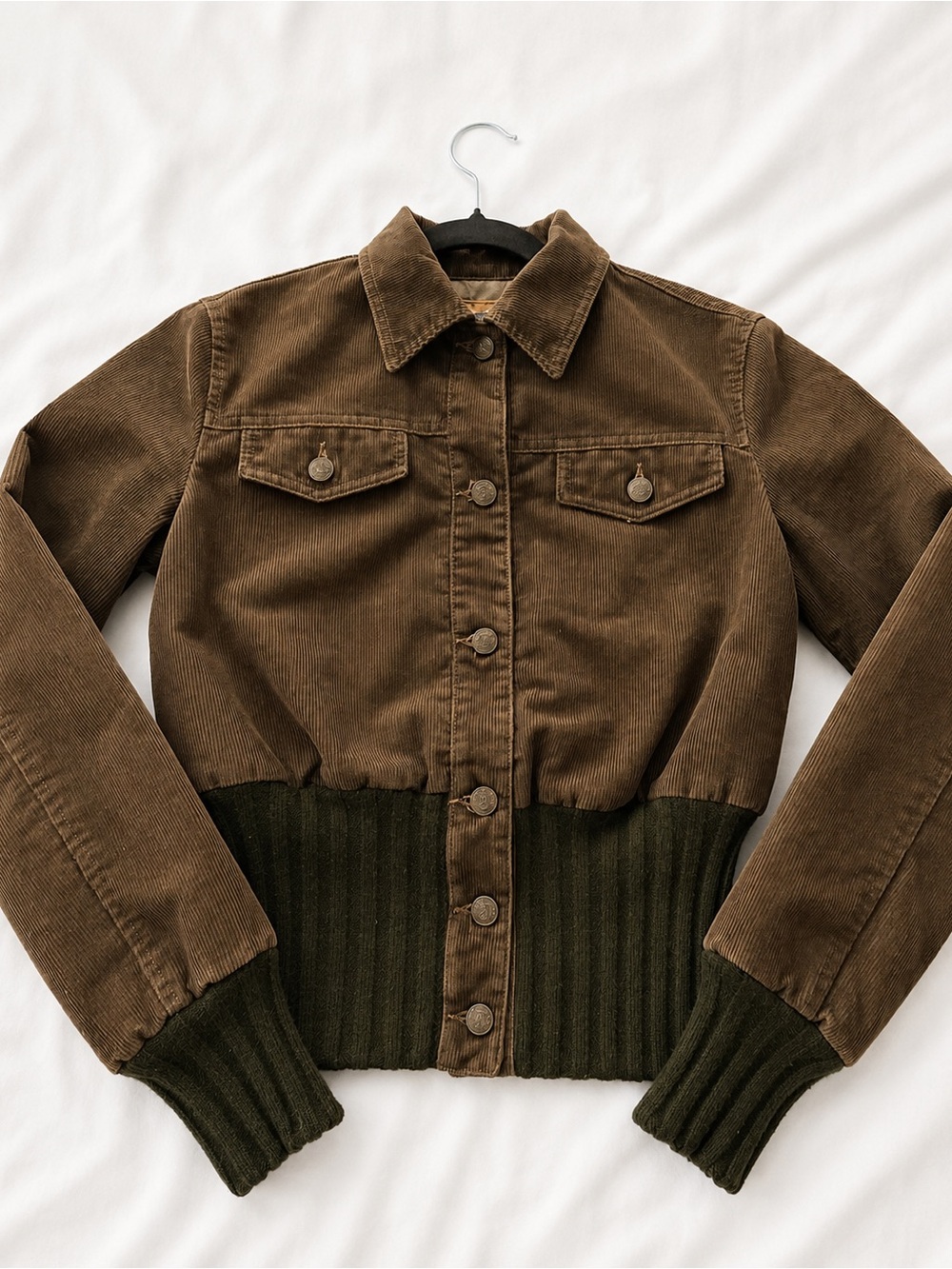 Rare Vintage Armani Jeans Corduroy Bomber Jacket – Made in Italy size S